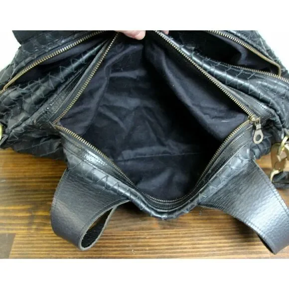 XL AMAZING JAS MB IBW LTD LONDON BLACK GENUINE LEATHER TOTE SHOULDER BAG HANDBAG